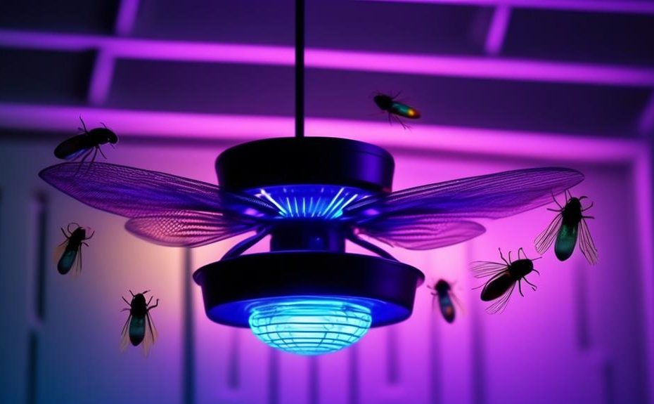 bug zapper exterminates flying insects